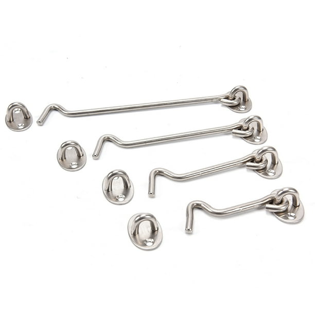 Cabin Hook And Eye Latch Lock Shed Gate Door Stainless Steel Catch Silent Holder